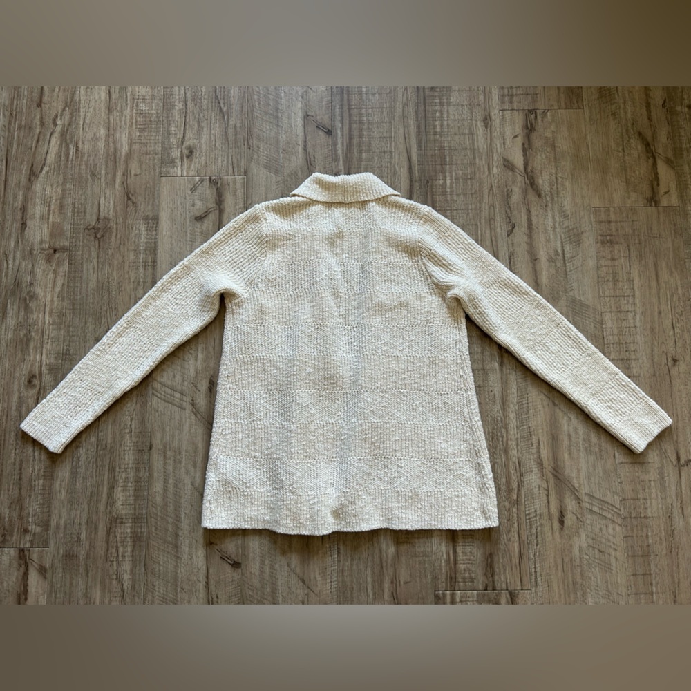 LL Bean Cozy Cream open front Women's knit cardigan Sweater neutral capsule fall - Picture 6 of 10